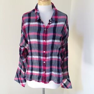 New! Sanctuary medium pink multi checked shirt.